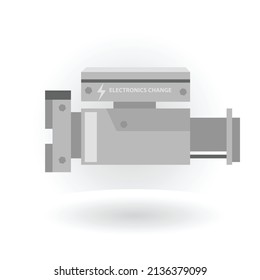 ฺ Vektorgrafik und Illustration Symbol der Elektro-Automotoren graue Farbe. Mit einzeln auf weißem Hintergrund.