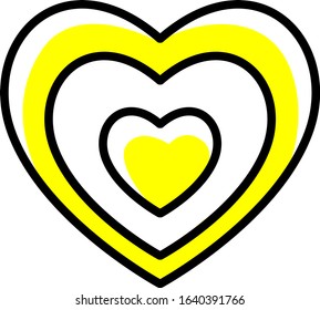 Illustration of icon. An icon in the form of a series of hearts.