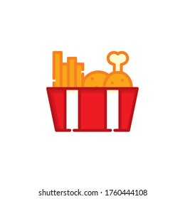 Illustration icon fried chicken in fast food