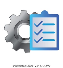 illustration of a icon gear checklist 