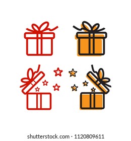 Illustration of icon gift box icon template