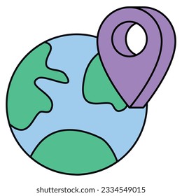 illustration of a icon globe pin 