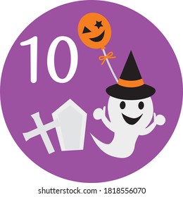 An illustration icon of Halloween on October for a calendar.