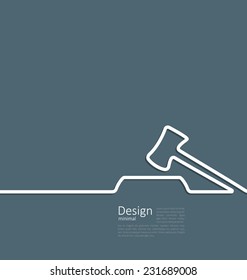 Illustration icon of hammer judge, template corporate style logo - vector