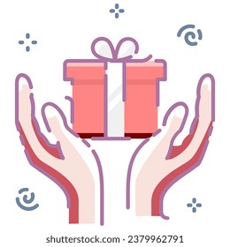 ilustración de un regalo de mano de icono 