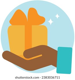 illustration of a icon hand gift
