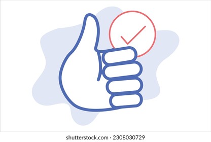illustration of a icon hand like checkmark