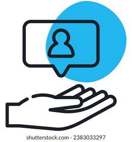 illustration of a icon hand message