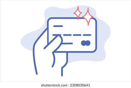 illustration of a icon hand on card