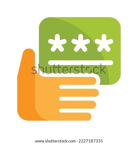 Illustration icon of hand reaching for password, getting password.