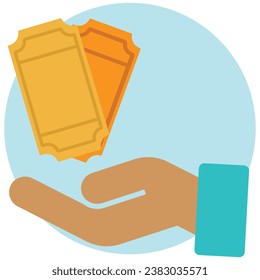 illustration of a icon hand ticket