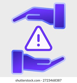 Ilustración de un icono de advertencia de mano
