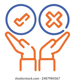 illustration of a icon hand yes or no
