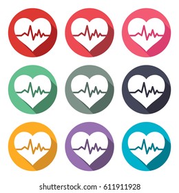 illustration icon for heart with cardiogram