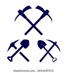 illustration icon of a human holding a hammer to break rocks from mining minerals
