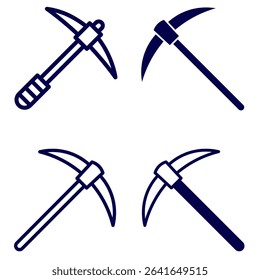 illustration icon of a human holding a hammer to break rocks from mining minerals