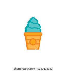 Illustration icon ice cream in fast food