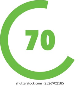 
Illustration Symbol Indikator Ebene Batterie siebzig Prozent