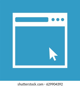 Illustration and icon of internet browser and arrow