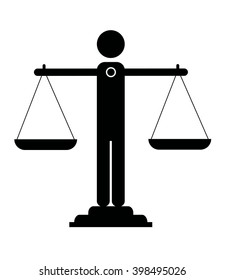 illustration icon of justice scales 