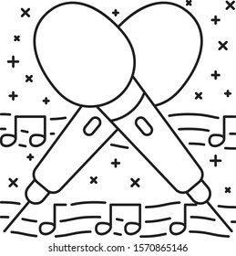 Illustration of icon for karaoke