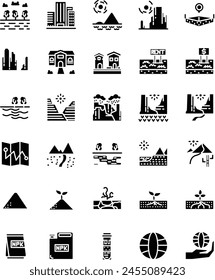 Illustration Icon of Land in Solid Style