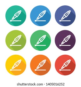 Illustration icon for laser scalpel with several color alternatives