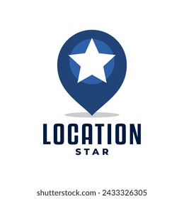 illustration of a icon location logo with a star inside. location logo vector template.