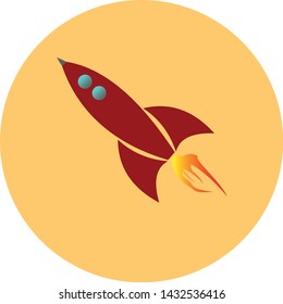 illustration icon logo red rocket