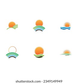 illustration Icon Logo and symbol  Template Sunrise design 