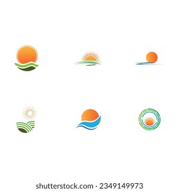 illustration Icon Logo and symbol  Template Sunrise design 