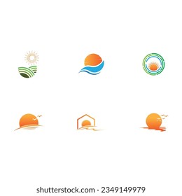 illustration Icon Logo and symbol  Template Sunrise design 