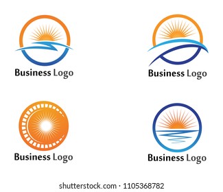 illustration Icon Logo Template Sun over horizon