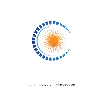 illustration Icon Logo Template Sun over horizon
