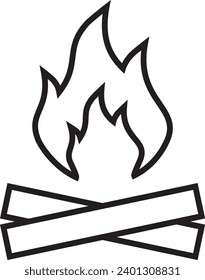 illustration of the icon for making a campfire, the symbol for firewood