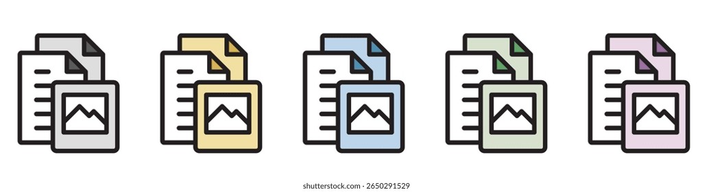 Icono de ilustración Material: Archivo de documento comercial