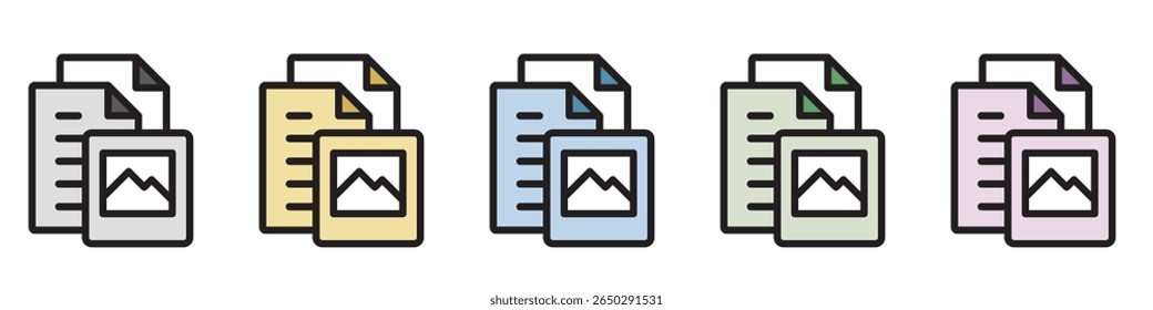 Icono de ilustración Material: Archivo de documento comercial