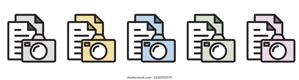 Icono de ilustración Material: Archivo de documento comercial