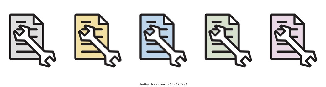 Icono de ilustración Material: Archivo de documento comercial