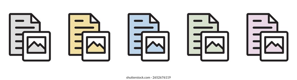 Icono de ilustración Material: Archivo de documento comercial