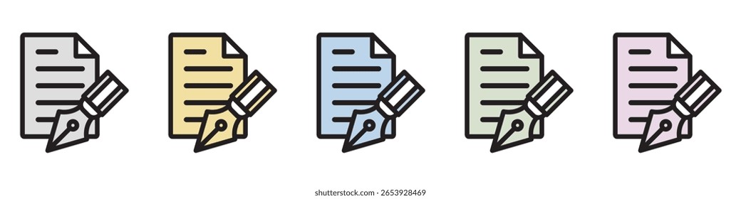 Icono de ilustración Material: Archivo de documento comercial