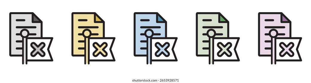 Icono de ilustración Material: Archivo de documento comercial