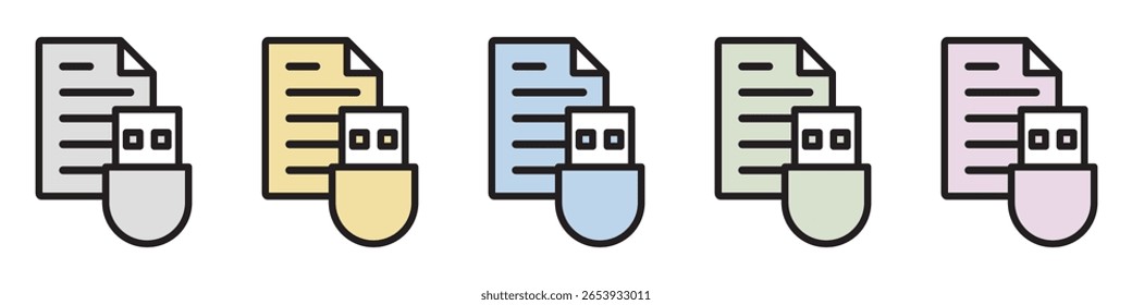Icono de ilustración Material: Archivo de documento comercial