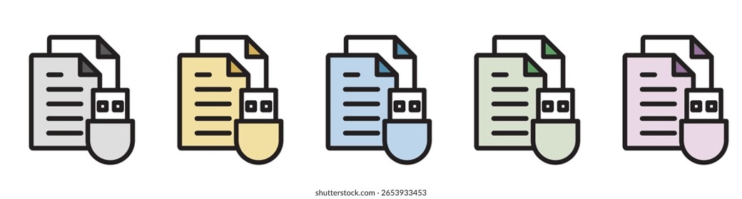 Icono de ilustración Material: Archivo de documento comercial