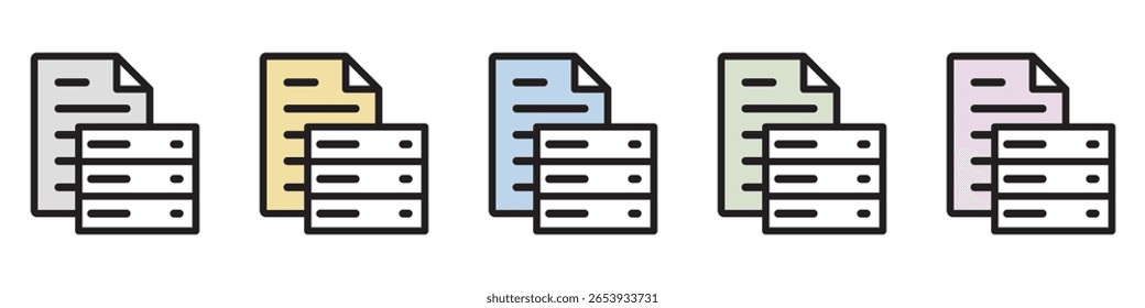 Icono de ilustración Material: Archivo de documento comercial