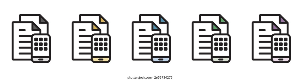 Icono de ilustración Material: Archivo de documento comercial