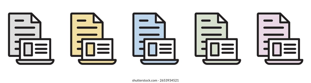 Icono de ilustración Material: Archivo de documento comercial