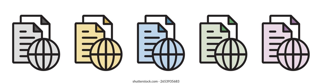 Icono de ilustración Material: Archivo de documento comercial