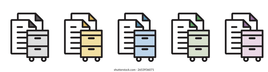 Icono de ilustración Material: Archivo de documento comercial