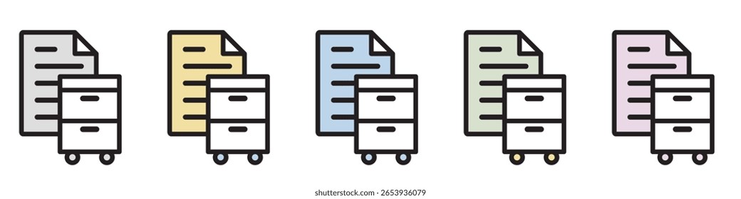 Icono de ilustración Material: Archivo de documento comercial
